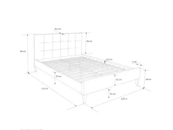 Homestyle4u Polsterbett 160x200 cm Bett Doppelbett mit Lattenrost Grau 1733