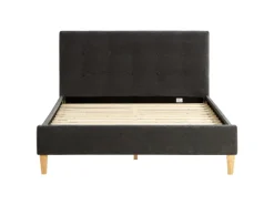 Homestyle4u Betten^Polsterbett 140x200 cm mit Lattenrost Doppelbett Samt Anthrazit 2621