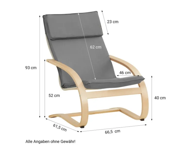 Homestyle4u Relaxsessel in Grau 2405