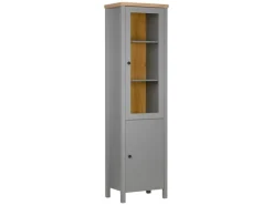 Homestyle4u Vitrine Highboard Kommode Wohnzimmerschrank Holz Grau