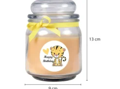 HS Candle Windlichter^Duftkerze & Bonbon Glas Geburtstag Vanille Gelb