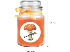 HS Candle Duftkerze & Bonbon Glas Viel Glück Orange Honigmelone
