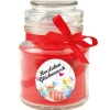 HS Candle Windlichter^Duftkerze & Bonbon Glas Geburtstag Rose Rot