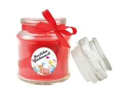 HS Candle Windlichter^Duftkerze & Bonbon Glas Geburtstag Rose Rot