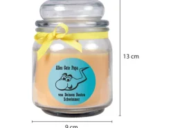 HS Candle Duftkerze & Bonbon Glas Vatertag Gelb Vanille