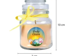 HS Candle Duftkerze & Glas Frohe Ostern Bonbon Ø7 cm Vanille Ostereier
