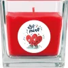 HS Candle Windlichter^Duftkerze & Glas Valentinstag Viereck 50h Be Mine