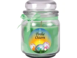 HS Candle Duftkerze & Glas Frohe Ostern Bonbon Ø9 cm Coconut Limes Ostereier