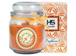 HS Candle Windlichter^Duftkerze & Glas Sternzeichen Honigmelone 70 Stunden Schütze