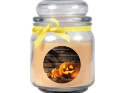 HS Candle Windlichter^Duftkerze & Glas Halloween Creme Bonbon 70h