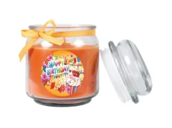 HS Candle Windlichter^Duftkerze & Glas Geburtstag Honigmelone Orange