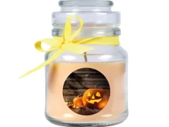 HS Candle Windlichter^Duftkerze & Glas Halloween Creme Bonbon 30h