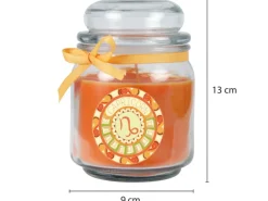 HS Candle Windlichter^Duftkerze & Glas Sternzeichen Honigmelone 70 Stunden Steinbock