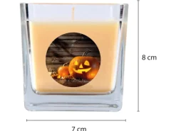 HS Candle Windlichter^Duftkerze & Glas Halloween Creme Bonbon 50h