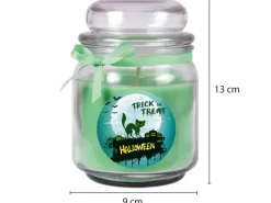 HS Candle Windlichter^Duftkerze & Glas Halloween Grün Bonbon 70h