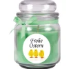 HS Candle Ostern^Duftkerze & Glas Frohe Ostern Bonbon Ø9 cm Coconut Limes Küken