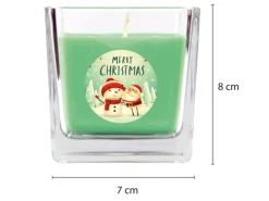 HS Candle Windlichter^Duftkerze & Glas Weihnachten Grün Bonbon 50h