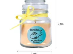 HS Candle Duftkerze & Glas Vatertag Vanille Gelb