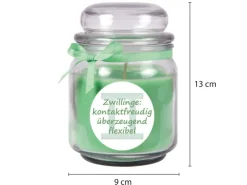 HS Candle Duftkerze & Glas Sternzeichen Coconut Limes 70 Stunden Zwillinge
