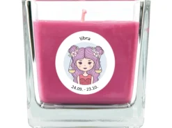 HS Candle Windlichter^Duftkerze & Glas Sternzeichen Lavendel 50 Stunden Waage