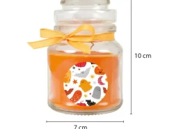 HS Candle Duftkerze & Glas Halloween Orange Bonbon 30h