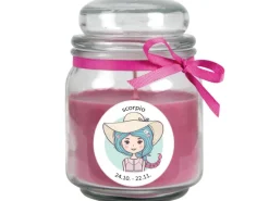 HS Candle Duftkerze & Glas Sternzeichen Lavendel 70 Stunden Skorpion