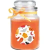 HS Candle Windlichter^Duftkerze & Glas Halloween Orange Bonbon 110h