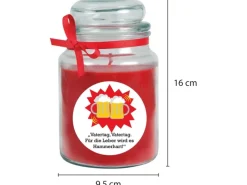 HS Candle Windlichter^Duftkerze & Glas Vatertag Rose Rot