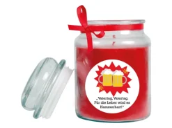 HS Candle Windlichter^Duftkerze & Glas Vatertag Rose Rot