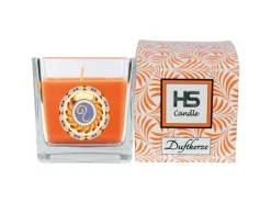 HS Candle Windlichter^Duftkerze & Glas Sternzeichen Honigmelone 50 Stunden Löwe