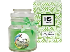 HS Candle Duftkerze & Glas Geburtstag Kokos Grün