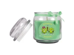 HS Candle Windlichter^Duftkerze & Glas Karneval Grün Bonbon 70h