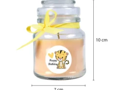 HS Candle Kerzen^Duftkerze & Glas Happy Birthday Bonbon Vanille Tiger