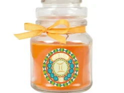 HS Candle Windlichter^Duftkerze & Glas Sternzeichen Honigmelone 30 Stunden Zwillinge