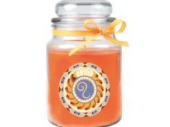 HS Candle Windlichter^Duftkerze & Glas Sternzeichen Honigmelone 110 Stunden Löwe