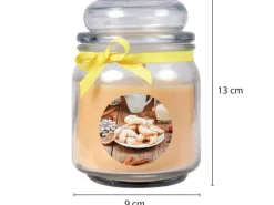 HS Candle Windlichter^Duftkerze & Glas Weihnachten Creme Bonbon 70h