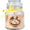 HS Candle Kerzen^Duftkerze & Glas Weihnachten Creme Bonbon 30h
