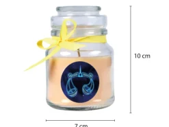 HS Candle Windlichter^Duftkerze & Glas Sternzeichen Vanille 30 Stunden Waage