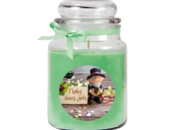 HS Candle Duftkerze & Glas Neujahr Grün Bonbon 110h