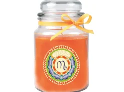 HS Candle Windlichter^Duftkerze & Glas Sternzeichen Honigmelone 110 Stunden Skorpion
