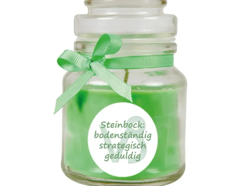 HS Candle Duftkerze & Glas Sternzeichen Coconut Limes 30 Stunden Steinbock