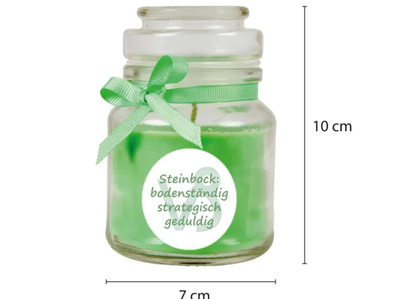 HS Candle Duftkerze & Glas Sternzeichen Coconut Limes 30 Stunden Steinbock