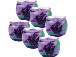 HS Candle Windlichter^Duftkerze Motiv 6er Pack Lavendel