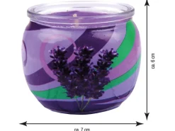 HS Candle Windlichter^Duftkerze Motiv 6er Pack Lavendel