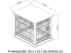 Dobar Hundebedarf^Hundebox Indoor mit Tischoberfläche 83 x 55 x 59 cm Weiß