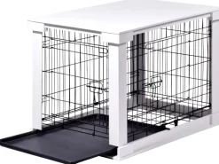 Dobar Hundebedarf^Hundebox Indoor mit Tischoberfläche 83 x 55 x 59 cm Weiß