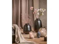 Laternen^Innen-Laterne Minimalist Zen Natur-Schwarz 22,5 cm