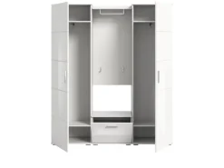 Inn.Furn Garderobe Set Weiß Hochglanz 4-teilig 165 cm Viel Stauraum Grazie
