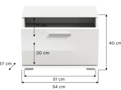 Inn.Furn Garderobe Set Weiß Hochglanz 4-teilig 165 cm Viel Stauraum Grazie