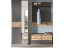 Inn.Furn Garderoben-Set Eiche Grau 3-teilig 175 cm mit Soft-Close Tomaso